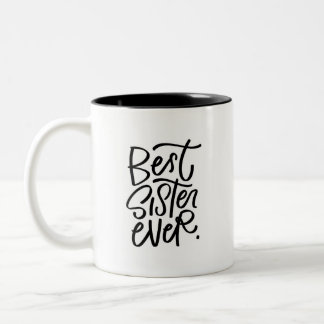 Beste Schwester je handlettered Two-Tone-Kaffee-Ta Zweifarbige Tasse