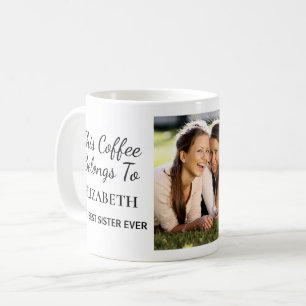 Beste Schwester je Personalisiertes Foto Kaffeetasse