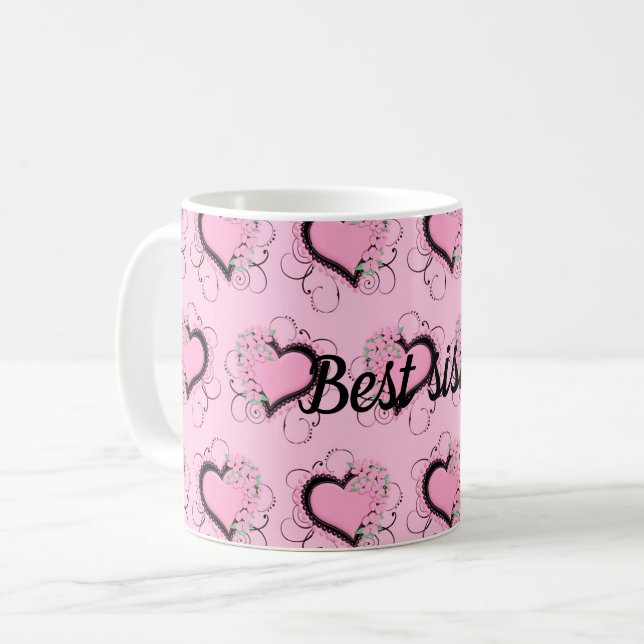 Beste Schwester Kaffeetasse (Vorderseite Links)