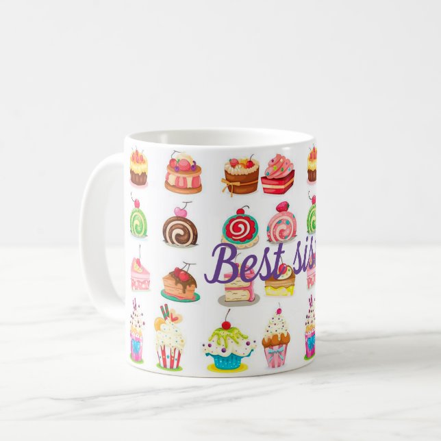 Beste Schwester Kaffeetasse (Vorderseite Links)