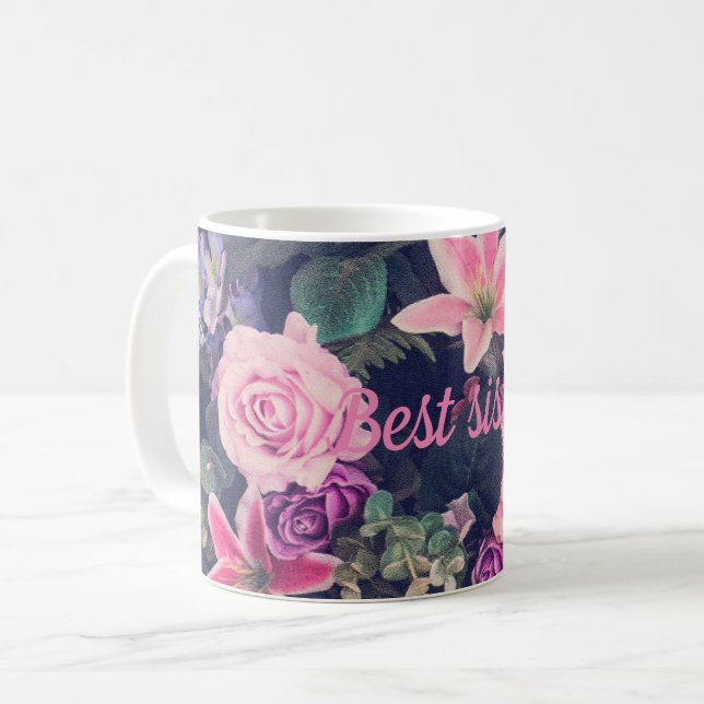 Beste Schwester Kaffeetasse (Vorderseite Links)