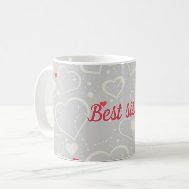 Beste Schwester Kaffeetasse (Vorderseite Links)
