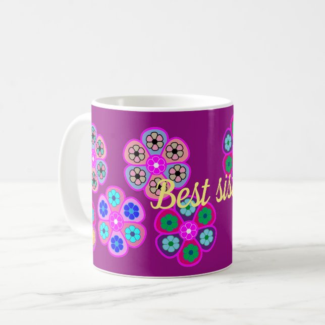 Beste Schwester Kaffeetasse (Vorderseite Links)