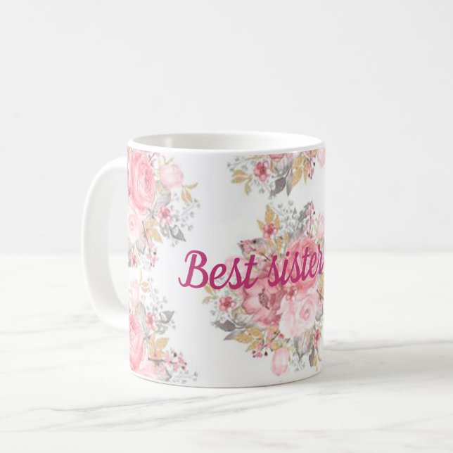Beste Schwester Kaffeetasse (Vorderseite Links)