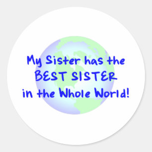 Beste Schwester Runder Aufkleber