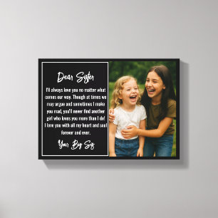 Beste-Schwester-Script-Foto-Collage Leinwanddruck