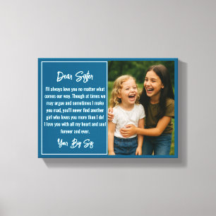 Beste-Schwester-Script-Fotocollage Leinwanddruck
