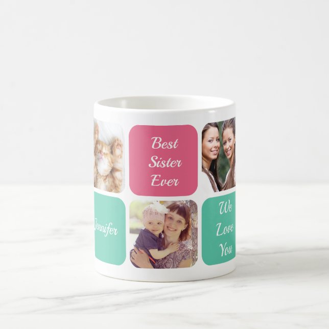 Beste Schwester seit Personalisierten Fotos Rosa G Kaffeetasse (Mittel)