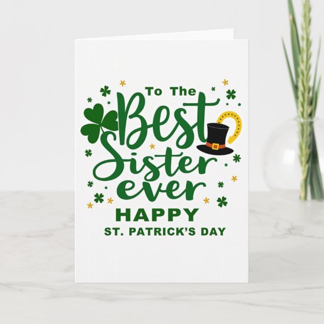 Beste Schwester St. Patrick's Day Karte (Vorderseite)