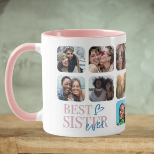 Beste Schwester überhaupt 14 Foto-Collage Tasse