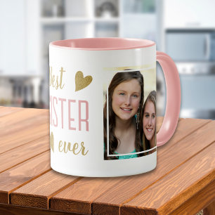 Beste Schwester überhaupt 2 Foto Pink und Gold And Tasse