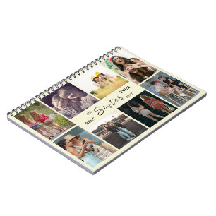 Beste Schwester überhaupt – 8-Foto-Collage-Notizbu Notizblock