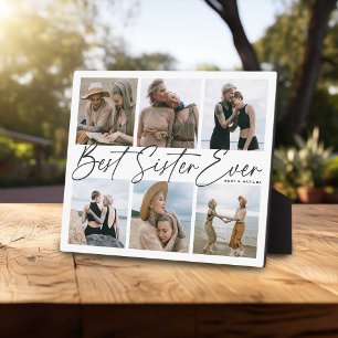 'Beste Schwester überhaupt' Andenken-Foto-Collage Fotoplatte