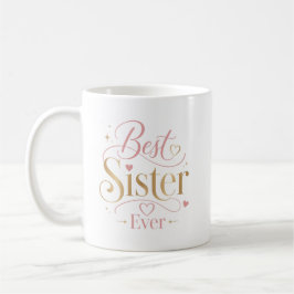 Beste Schwester überhaupt Elegante rosa Gold-Typog Kaffeetasse