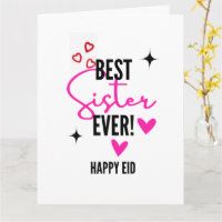 Beste Schwester überhaupt Frohes Eid Faltgrußkarte