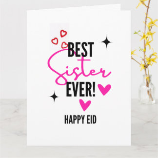 Beste Schwester überhaupt Frohes Eid Faltgrußkarte Karte