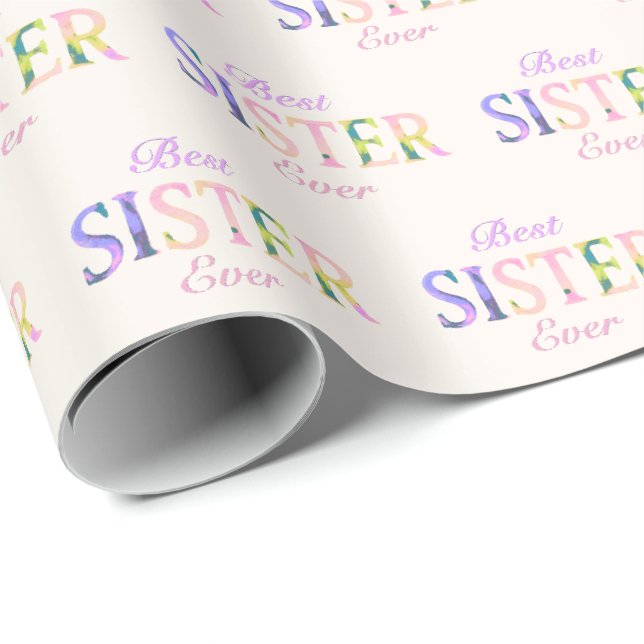 Beste Schwester überhaupt Gemustertes Elfenbein Geschenkpapier (Rolleneckpunkt)