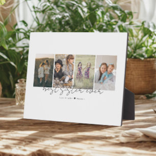 Beste Schwester überhaupt Moderne Schrift 4 Fotos  Fotoplatte