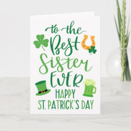 Beste Schwester überhaupt zum St. Patrick's Day  Karte