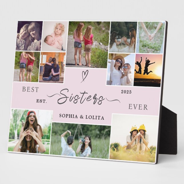 Beste Schwestern überhaupt – Individuelle Collage  Fotoplatte (Seite)