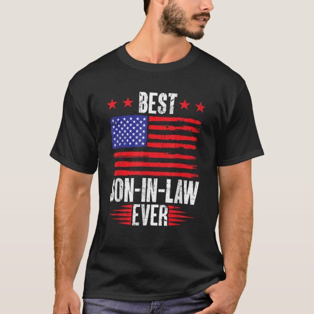 Beste Schwiegerfahne je US-Flagge Vintag T-Shirt (Vorderseite)