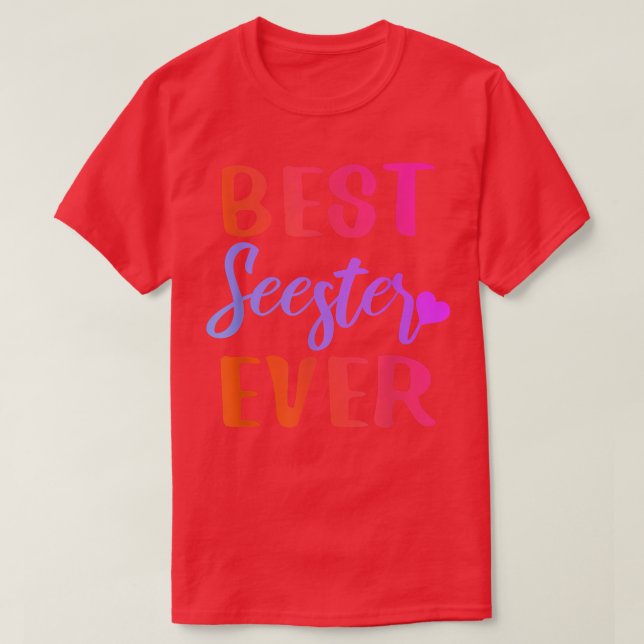 Beste Seester je Design Niedlich farbenfrohe Siste T-Shirt (Design vorne)