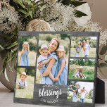 Beste Segnungen nennen mich Mama 6 Foto Graues Hol Fotoplatte<br><div class="desc">Rustikale Foto-Plakette, die Sie mit 6 Ihrer Lieblingsfotos personalisieren können. Das Design hat einen grau-schwarzen, rustikalen Landholzstil, mit Pinselschrift und moderner Großschreibung versehen. Die Formulierung lautet "meine beststen Segnungen nennen mich Mama" und Sie können Mama zu Momma oder Mummy zum Beispiel bearbeiten. Laden Sie Ihre Fotos hoch, die von verlassen...</div>