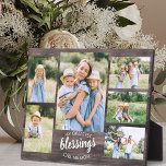 Beste Segnungen nennen mich Mama 6 Foto Rustikales Fotoplatte<br><div class="desc">Rustikale Foto-Plakette, die Sie mit 6 Ihrer Lieblingsfotos personalisieren können. Das Design hat ein braunes rustikales Landholzbild, mit Pinselschrift und moderner Großschreibung versehen. Die Formulierung lautet "meine beststen Segnungen nennen mich Mama" und Sie können Mama zu Momma oder Mummy zum Beispiel bearbeiten. Laden Sie Ihre Fotos hoch, die von verlassen...</div>