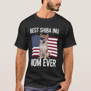 Beste Shiba Inu Mama am 4. Juli Patriotischer Hund T-Shirt