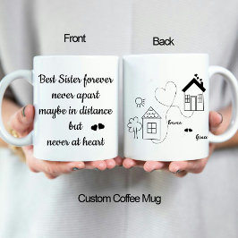 Beste Sister Forever Trendy Long Distance Liebe Tasse