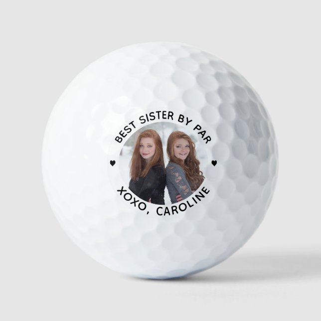 Beste SISTER Par Personalisierten Foto Golfplätze Golfball (Vorderseite)