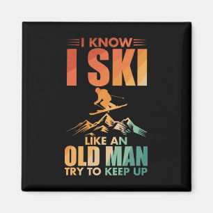 Beste Skikunst für Opa Männer Skifahren Nordischer Magnet
