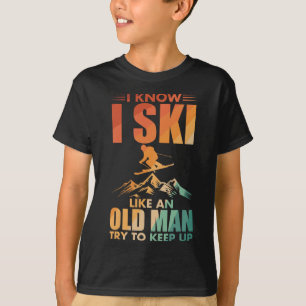 Beste Skikunst für Opa Männer Skifahren Nordischer T-Shirt