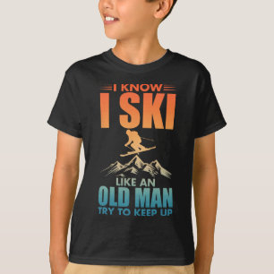 Beste Skikunst für Opa Männer Skifahren Nordischer T-Shirt