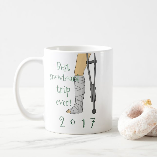 Beste Snowboardfahrt aller Zeiten! Funny Cast Tasse (Mit Donut)