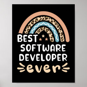 Beste Software-Entwickler je Leopard Rainbow-Gesch Poster