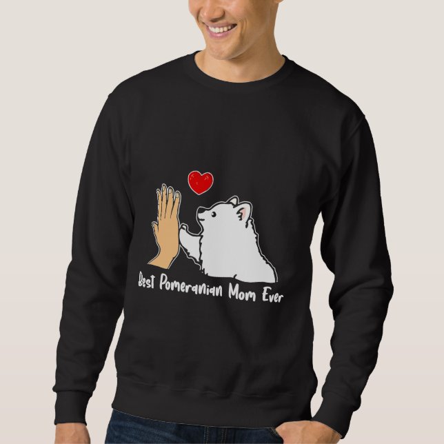 Beste Spitz-Mama je Beste Hunde-Mama Sweatshirt (Vorderseite)