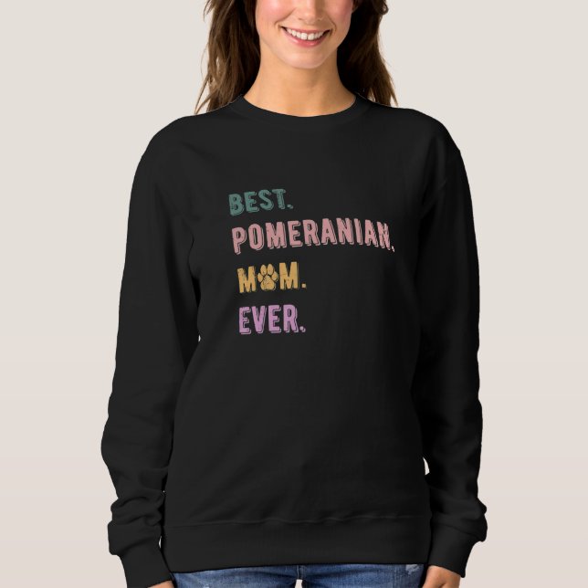 Beste Spitz Mama je Frauen Pom Dog Lovers Gif Sweatshirt (Vorderseite)