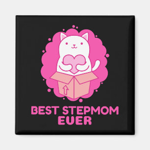 Beste Step-Mama je Katze mit Herz Magnet