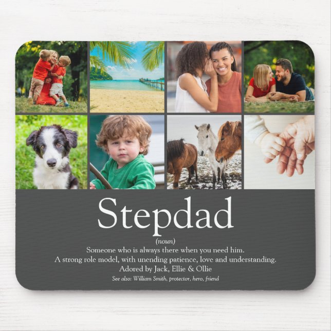 Beste Stepfather-Zitat-FotoCollage Mousepad (Vorne)