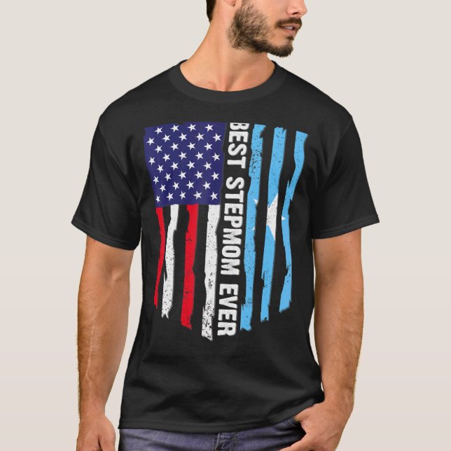 Beste Stepmutter je amerikanische Flagge Grafische T-Shirt (Vorderseite)
