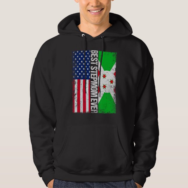 Beste Stepmutter je Muttertag Burundi-Flagge Hoodie (Vorderseite)