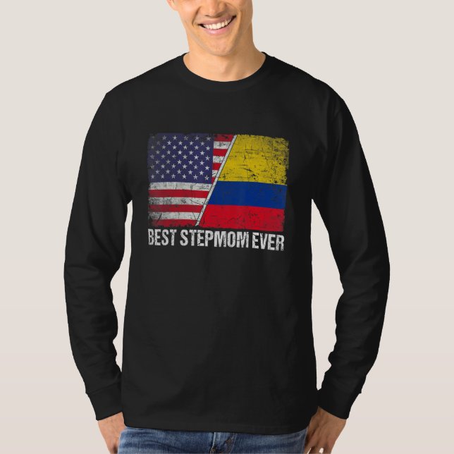 Beste Stepmutter je Muttertag Kolumbien - Flagge T-Shirt (Vorderseite)