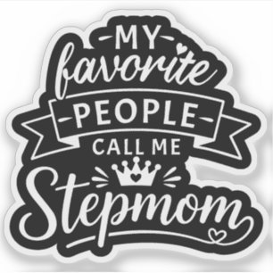 Beste Stiefmutter-Geschenk von süßer Patchworkfami Aufkleber