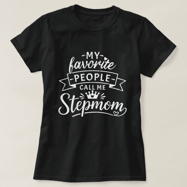 Beste Stiefmutter-Geschenk von süßer Patchworkfami T-Shirt (Design vorne)