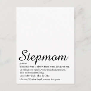 Beste Stiefmutter, Stiefmutter Definition Script Postkarte