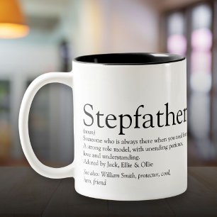 Beste Stiefvater-Definition aller Zeiten weltweit Zweifarbige Tasse