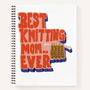 Beste strickende Mutter jemals Retro Vintage-Typog Notizbuch