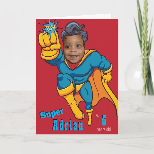 Beste Superhero Foto Super Special Kid's Karte (Vorderseite)