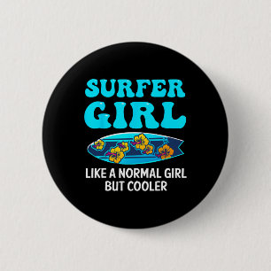 Beste Surf-Kunst für Mädchen Frauen Strand Surfer Button